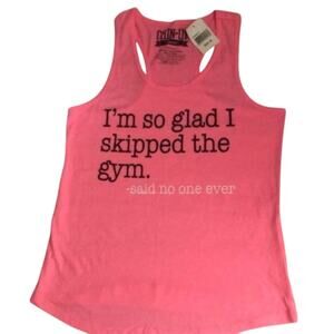 Chin Up Apparel Pink Racerback Athletic Graphic Tank Size M